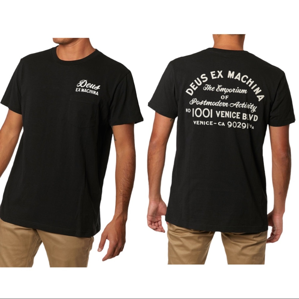 Deus Ex Machina Venice Address Tee Short Sleeve Crew Neck T-Shirt Black